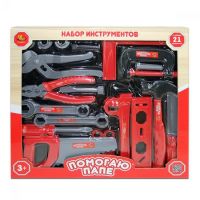 AB-toys PT-00272 Помогаю папе. Набор инструментов, 21 предмет