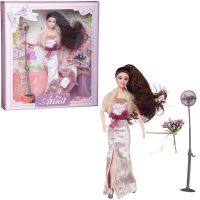 Junfa WJ-21534/3 Кукла Junfa Atinil (Атинил) Звезда эстрады (в длинном, узком, бархатном платье) в наборе с аксессуарами, 28см