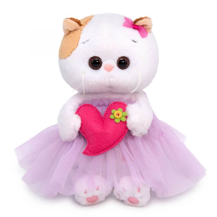 BUDI BASA LB-091 Мягкая игрушка BUDI BASA Кошка Ли-Ли BABY в платье с сердечком