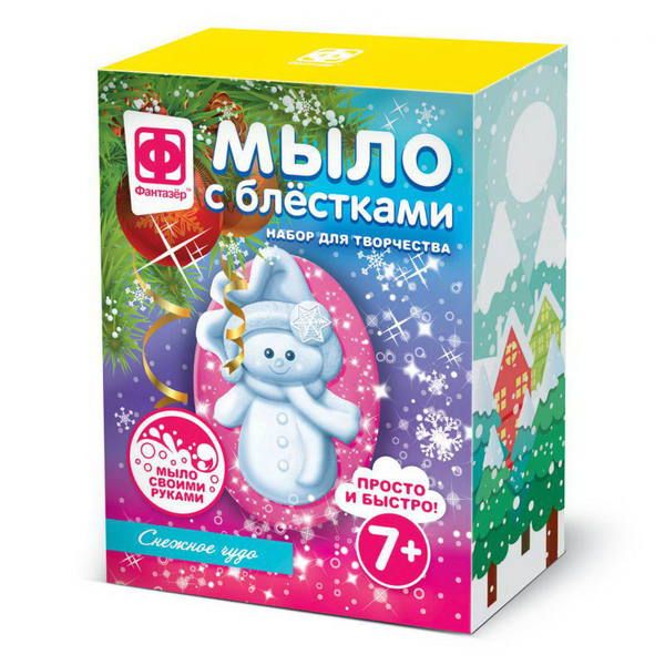 ФАНТАЗЁР 406054ФН Мыло своими руками с блестками фигурное Снежное чудо