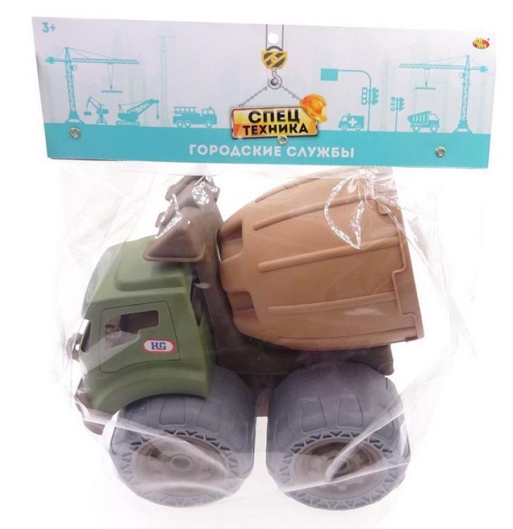 ABtoys (АБтойс) C-00403 Машинка ABtoys Спецтехника Городские службы Бетономешалка со съемным кузовом , зелено-коричневая, 27х18,1х24,6