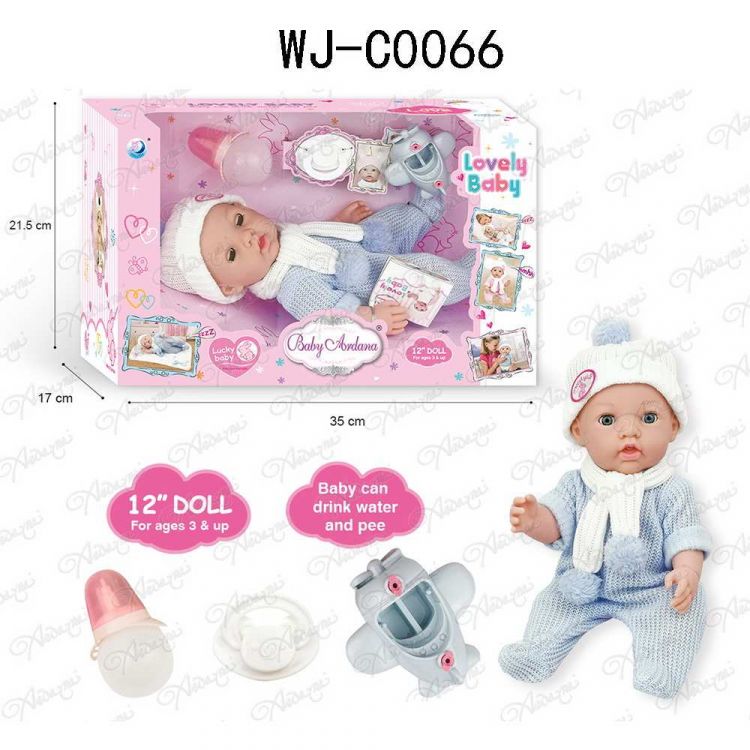 ABtoys (АБтойс) PT-01420 Пупс ABtoys Baby Ardana 30см, в синем комбинезончике, шапочке и шарфике, с аксессуарами, в коробке