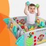 Bright Starts 10754 Развивающий коврик 5-в-1 Мечты об Африке, голубой, с мячиками