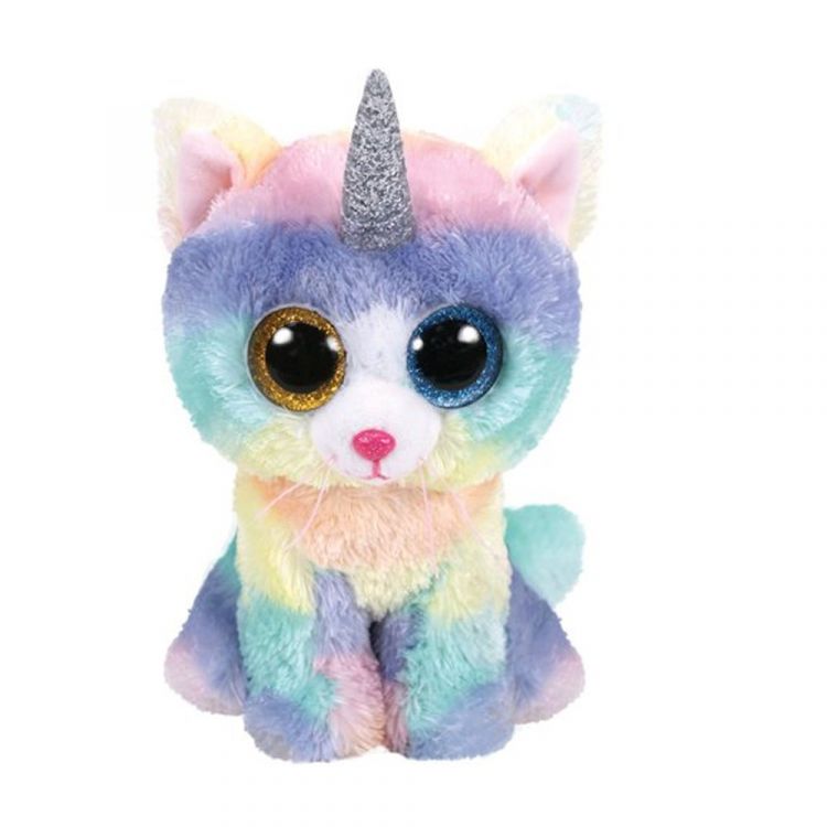 TY 36454 Beanie Boo's Мягкая игрушка Кошечка-единорог Heather, 25 см