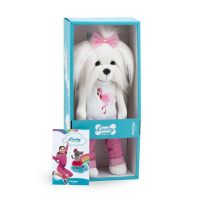 Orange Toys LD5/072 Мягкая игрушка Собачка Lucky Doggy Mimi Цвет настроения Фламинго с каркасом, 37 см