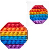 Junfa ZY1237081 Игрушка-антистресс Junfa Бесконечные радужные шарики-пупырки в форме восьмиугольника