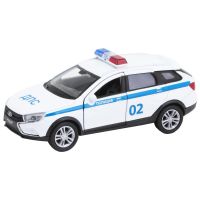 Welly 43763PB Машинка Welly LADA VESTA SW CROSS Полиция ДПС металлическая 1:34-39
