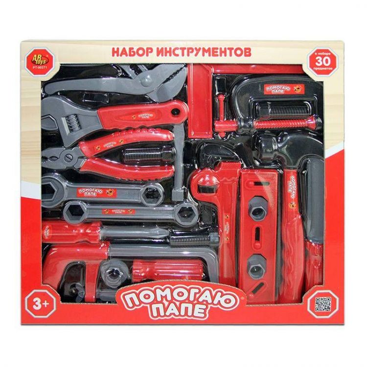 AB-toys PT-00271 Помогаю папе. Набор инструментов, 30 предметов