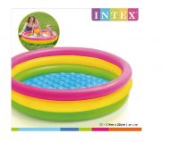 INTEX int57412NP Бассейн надувной детский INTEX "Sunset Glow Pool" (Радужный), 114x25 см, от 2х лет, с надувным дном