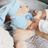 Drema BabyDou 102D Мишка голубой для засыпания малыша, с белым и розовым шумом