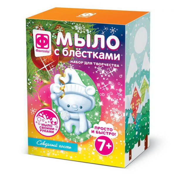 ФАНТАЗЁР 406055ФН Мыло своими руками с блестками фигурное Северный гость