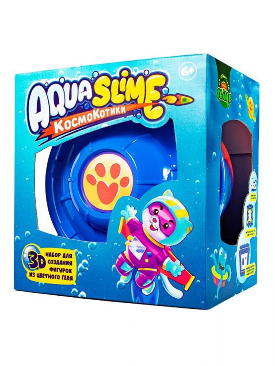 Slime AQ002 Набор для эксперементов Aqua Slime КосмоКотитки большой для изготовления фигурок из цветного геля