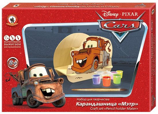 Набор для творчества. Набор для выжигания и раскрашивания Карандашница "Мэтр" Дисней Тачки