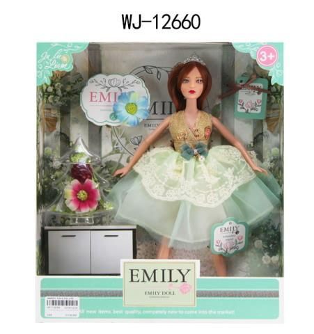 ABtoys (АБтойс) WJ-12660 Кукла ABtoys Emily Мятная серия с букетом и аксессуарами 30см