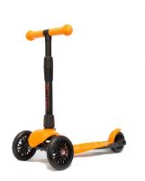 Buggy Boom Alfa 003-2190 Самокат детский трехколесный АЛЬФА, светящиеся колеса, с регулируемой складной ручкой (оранжевый 90)