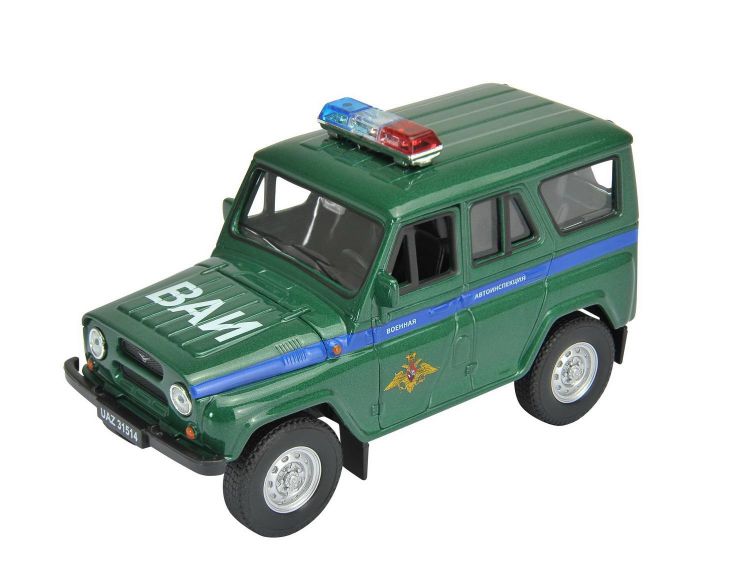 Welly 42380MC Машинка Welly УАЗ 31514 Военная автоинспекция металлическая 1:34-39