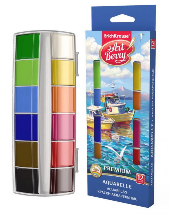 ArtBerry 41735EK Краски акварельные ArtBerry Премиум 12 цветов с УФ защитой яркости