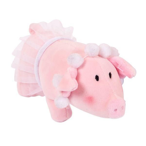AB toys 19857 Мягкая игрушка Свинка с бусами, в юбке-пачке, 15 см