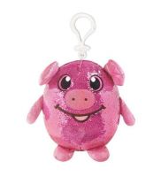 Beverly Hills SMZ01016 Shimmeez Мягкая игрушка Шиммиз, Брелок свинка в пайетках, 9 см