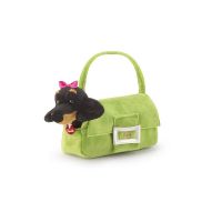 Trudi Pets 29768 Мягкая игрушка Бассет в зеленой сумочке, 20 см