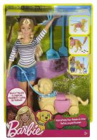 Mattel DWJ68 Barbie Кукла Барби Набор "Семья Barbie" Прогулка с питомцем 