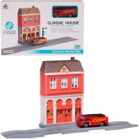 Junfa WT-06139 Конструктор JUNFA Городская улица "Пожарная станция" с металлической машинкой 1:64