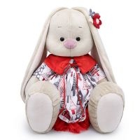 BUDI BASA SidL-279 Мягкая игрушка Зайка Ми Большой в платье с красным воротничком, 34 см