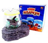 No name PT-00296пц Мини аквариум с рыбкой, 11,6х9х11,6 см