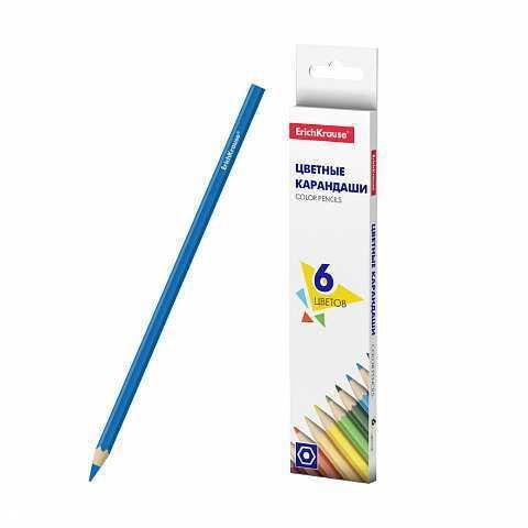 ErichKrause 50528ЕК Карандаши цветные шестигранные Basic, 6 цветов