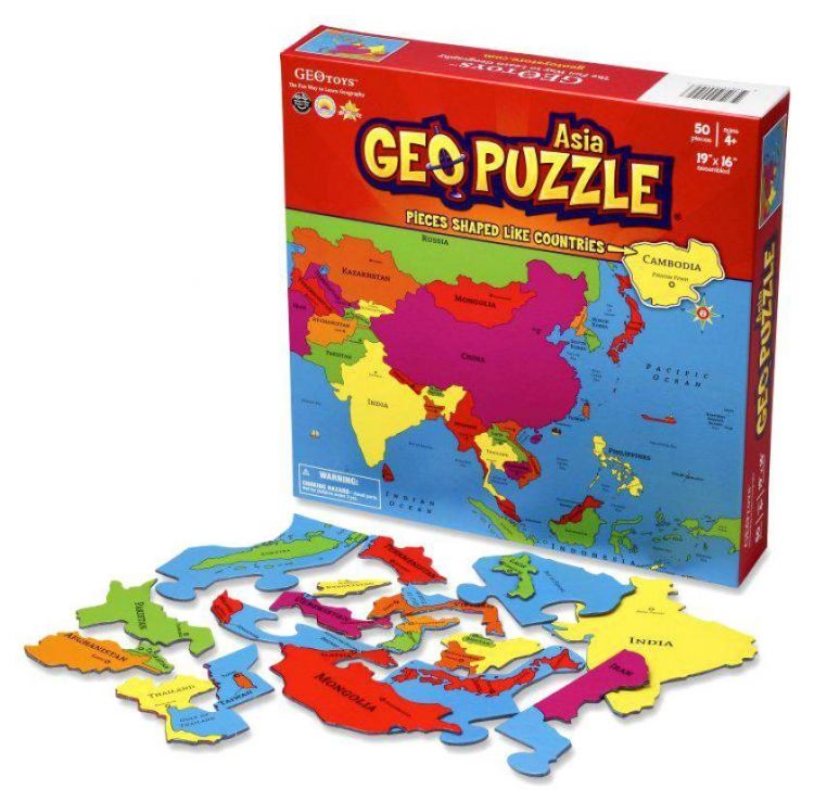 Пазл географический GEOpuzzle Asia, на английском языке