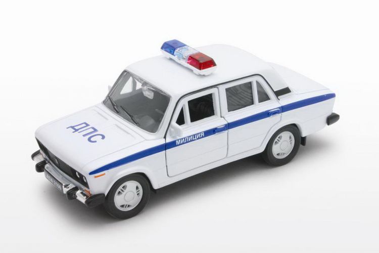 Welly 42381PB Машинка Welly LADA 2106 Милиция ДПС металлическая 1:34-39 Welly 42381PB Машинка Welly LADA 2106 Милиция ДПС металлическая 1:34-39