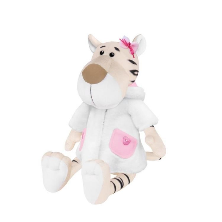 Maxitoys MT-MRT022110-20 Мягкая Игрушка Maxitoys Luxury, Белая Тигрица в Белой Шубке, 20 см СИМВОЛ ГОДА 2022
