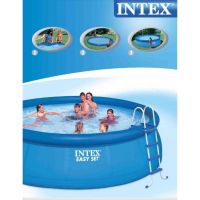 Intex 54916 Бассейн надувной с ободком, 457х122см с насосом (220-240V)