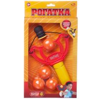 ABtoys (АБтойс) S-00064/красная Рогатка ABtoys красно-желтая с 4 шариками