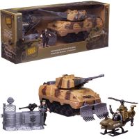 ABtoys (АБтойс) PT-01668 Игровой набор Abtoys Боевая сила Военная техника: танк, вертолет, баррикада, 2 фигурки солдат