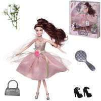 Junfa WJ-22277/шатенка Кукла Junfa Atinil (Атинил) Цветочная гармония (в бледно-розовом платье) в наборе с аксессуарами, 28см, шатенка