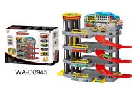 Junfa P8988A-6 Парковка 4-х уровневая с лифтом, в наборе с 5 машинками и аксессуарами, не менее 27 элементов, в коробке