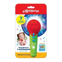 АЗБУКВАРИК 28479-8 Песенки новогодние (Микрофончик с огоньками) Красный