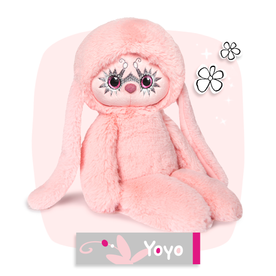 BUDI BASA LR30-01 Мягкая игрушка Лори Колори Зайка Ёё (розовый), 30 см
