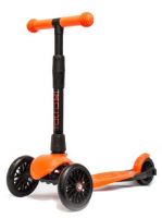 Buggy Boom Alfa 003-2189 Самокат детский трехколесный АЛЬФА, светящиеся колеса, с регулируемой складной ручкой (оранжевый флюр 89)