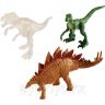 Mattel FPN73 Jurassic World Фигурки Мини-динозавры упаковка из 3-х, прозрачный, зеленый и коричневый