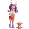 Mattel FNH23 Энчантималс Кукла Данесса Оления с любимой зверушкой, 15 см