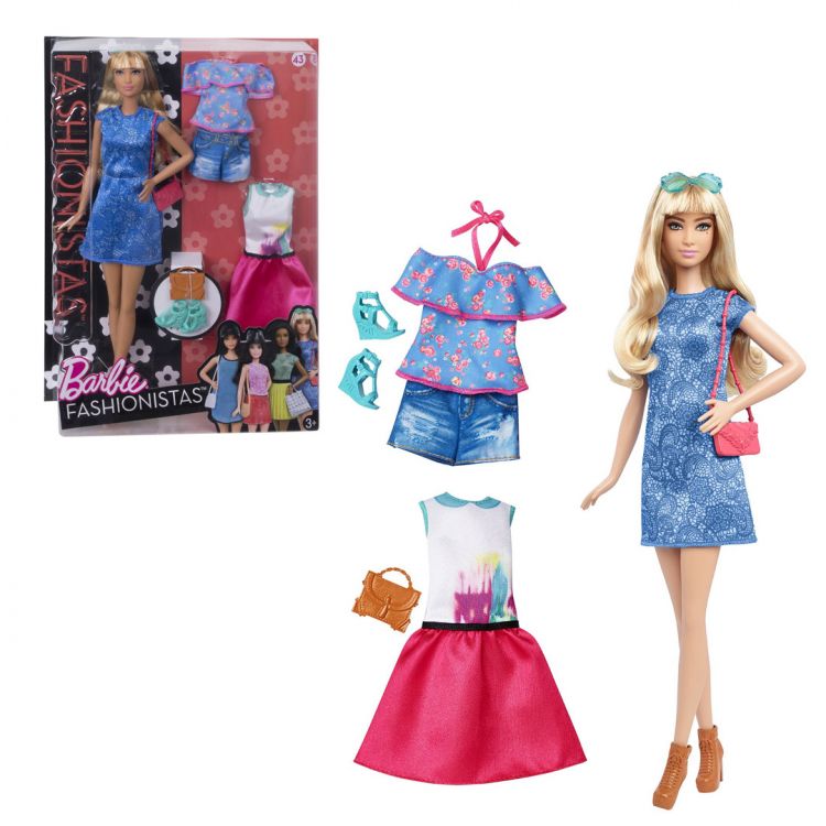 Mattel DTD96 Barbie® Кукла Барби из серии "Игра с модой" с дополнительной одеждой