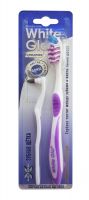 White Glo 839-НТМ Зубная щетка White Glo Medium и ластик для удаления налета, средняя жесткость
