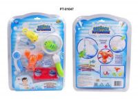 ABtoys (АБтойс) PT-01047 Веселое купание. Набор удочка, сачок, держатель, 3 фигурки