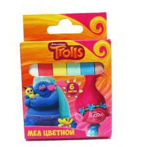 Centrum 87544 Мел цветной , 6 шт. Тролли, в картонной упаковке, с европодвесом