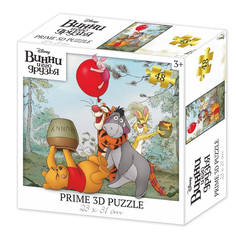 Prime 3D 13857-SBM Пазл Prime 3D Винни и его друзья 48 элементов Prime 3D 13857-SBM Пазл Prime 3D Винни и его друзья 48 элементов