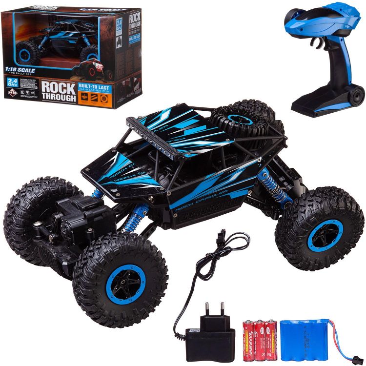 Junfa HB-P1802пц Машина Монстр Трак р/у 1:18, синий/черный