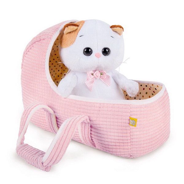 BUDI BASA LB-007 Мягкая игрушка Кошечка Ли-Ли BABY в люльке, 20 см