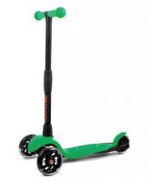 Buggy Boom Alfa 003-2185 Самокат детский трехколесный АЛЬФА, светящиеся колеса, с регулируемой складной ручкой (зеленый флюр 85)